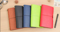 Set Jurnal Vintage Ber-resleting, Buku Catatan Kulit Imitasi, Binder Perjalanan, Buku Kertas Kraft
