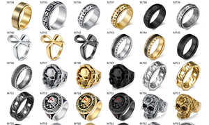 Bague Personnalisable en Acier Inoxydable pour Homme Yin <span class=keywords><strong>Yang</strong></span> <span class=keywords><strong>Tai</strong></span> <span class=keywords><strong>Chi</strong></span> Motif Gravé <span class=keywords><strong>Style</strong></span> Vintage Argent Plaqué Or pour Mariage - Product Image 5