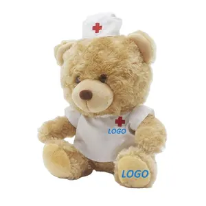 קידום מותאם אישית בפלאש רופא אחיד טדי דוב בפלאש צעצועי לוגו רקמה זול אחות טדי דוב במדים