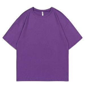 Áo thun nam mùa hè chất lượng cao 180GSM cotton, kiểu dáng rộng, in logo tùy chỉnh, sản xuất OEM & ODM năm 2025, mẫu trơn - Product Image 3