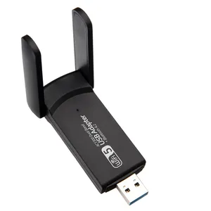 无线USB 1300Mbps WiFi适配器双频2.4G 5Ghz USB 3.0 WIFI Lan适配器802.11ac，带天线BT4.2，适用于台式笔记本电脑