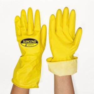 Suncend Gants de ménage doublés en <span class=keywords><strong>latex</strong></span> jaune 40 grammes taille S/M/L/XL - Product Image 4