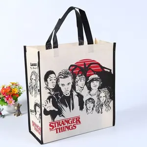 Custom picture printing gift laminated tote packaging non woven bag shopping