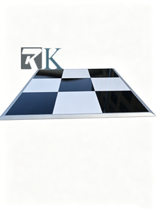 Piso de baile fácil de instalar para fiestas, bodas y eventos con panel blanco y borde de aluminio en oferta. - Product Image 1