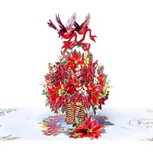 Pop Up Christmas Cards 6x8 Inch 3D Greeting Cards Festival Holiday Card <b>Paper</b> Digital Printing <b>Gloss</b> Lamination - Product Image 3