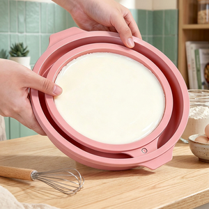 Ensemble de moules à gâteau en silicone rose de 5 tailles, moule à pâtisserie rond antiadhésif avec poignées pour accessoires de cuisson, pâtisserie maison et desserts DIY - Product Image 3