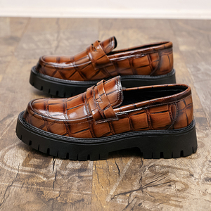 Chaussures habillées pour hommes à semelle épaisse, augmentant la taille, formelles, durables, en acier, bout rond, chaussures en cuir à semelle épaisse, augmentant la taille - Product Image 2