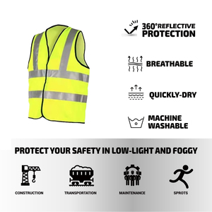 سترة عاكسة للسلامة في مواقع البناء للاستخدام الخارجي، سريعة الجفاف وقابلة للتخصيص مع جيب، متوفرة مباشرة من المصنع - Product Image 5