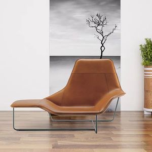 डोसन इतालवी फैशन डिजाइन क्लासिक लक्जरी लिविंग रूम फर्नीचर आधुनिक फाइबरग्लास चमड़े के कपड़े लाउंज कुर्सी - Product Image 5