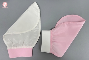 Nuovo arrivo guanti esfolianti in seta di seta 100% puro corpo da bagno personalizzato