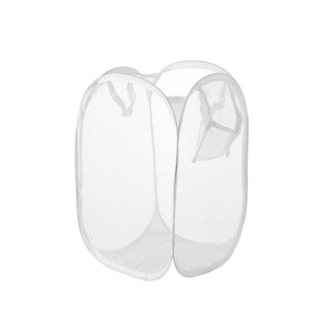 Collapsible Nylon Mesh Laundry <b>Basket</b> Rectangle <b>Foldable</b> Clothing Organizer For Bedroom Home Dormitory Use - Product Image 5