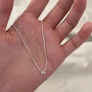 Cherry Necklace For Women Silver Clavicle Chain Plain Pendant Everyday Wear Fine Beaded Jewelry - Product Image 1