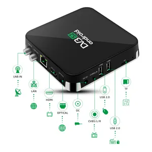 安卓DVB-S2混合组合电视盒电视接收器数字2gb 16gb S905X3 4k智能电视盒机顶盒