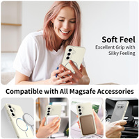 Coque de téléphone portable magnétique fine et simple, couleur unie, silicone liquide givré, anti-chute, protection pour Samsung S25 FE 24