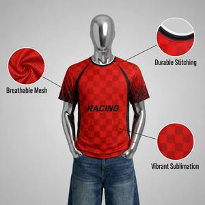 เสื้อแข่งรถแบบกำหนดเอง แขนสั้น ผ้าตาข่าย สไตล์ทีมคาร์ท สำหรับใส่ในเมือง - Product Image 5