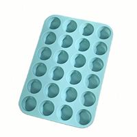 Moule à cupcakes antiadhésif en silicone 24 cavités, plateau de cuisson pour muffins et gâteaux
