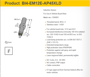 sensors inductive proximity switch NI20U-M30-AP6X-H1141 BI4-EM12E-AP45XLD NI40-G47SR-FZ3X2 - Product Image 4