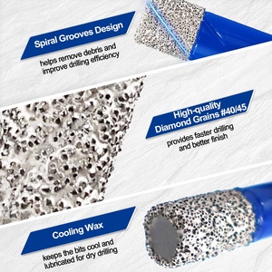 6mm-100mm chân không brazed khô ướt kim cương lõi khoan bit tam giác Shank gạch lỗ thấy lỗ cắt cho gạch đá cẩm thạch đá granit thủy tinh - Product Image 4