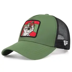 사용자 정의 패션 로고 벌크 디자인 동물 일반 Gorras 수탉 모자 자수 야구 모자 5 패널 트럭 운전사 메쉬 모자 모자