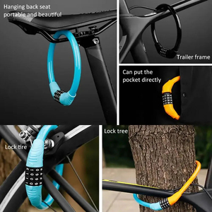 Portable 4-Digit <strong>Code</strong> Bike <strong>Lock</strong> for Mountain Bike <strong>Security</strong> Bicycle <strong>Lock</strong> for <strong>Motorcycle</strong> Scooter - Product Image 4