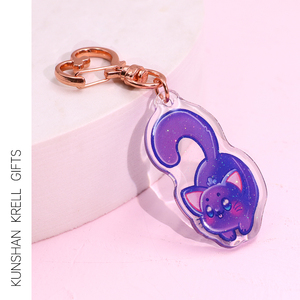 Tùy chỉnh thiết kế nhựa Epoxy tỏa sáng Acrylic Móc chìa khóa quyến rũ Acrylic món quà làm cho logo của riêng bạn Acrylic móc khóa - Product Image 6