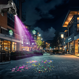 <span class=keywords><strong>Projecteur</strong></span> publicitaire extérieur étanche IP67 à <span class=keywords><strong>LED</strong></span> RGB avec interrupteur statique à quatre chiffres QiaoXun, panneau lumineux au sol, logo personnalisé Gobo - Product Image 1