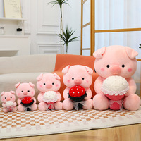 Boneka Babi Lucu Kartun Besar untuk Hari Valentine dengan Isian Kapas PP OEM/ODM Hadiah Anak untuk Perempuan Dekorasi Tempat Tidur Pernikahan