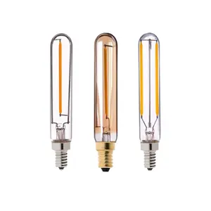 Uzun led yumuşak filament ışık kaynağı kahverengi sıcak sarı ışık 2200K karartma 110V uzun tüp t20 led ampul