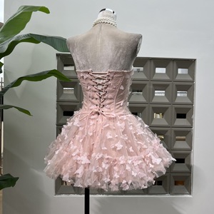 Festa di alta qualità estate nuovo prodotto elegante <span class=keywords><strong>farfalla</strong></span> Fishbone senza spalline fiore Slim Fit senza spalline abito da banchetto - Product Image 2