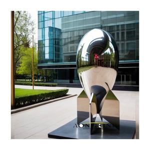 Statue d'avion en acier inoxydable à effet de filigrane, grande décoration de pelouse, technique de moulage en métal - Product Image 4