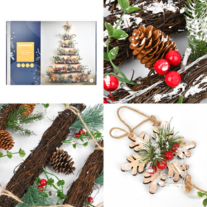 <b>Light</b> Berry Glowing Christmas Tree Wall Ornament Festive Pine Cone Rattan Pendant Hanging Sash Holiday Decor Supplies - Product Image 6