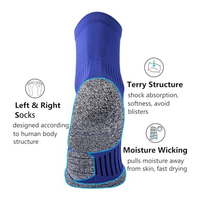 Échantillon gratuit de chaussettes avec logo personnalisé pour hommes Chaussettes de course à pied d'extérieur à évacuation de l'humidité Chaussettes épaisses rembourrées pour le trekking