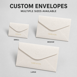 Enveloppe professionnelle en papier blanc imprimée sur mesure, gaufrée et estampillée à chaud or, avec papier timbré de bureau élégant et haut de gamme pour entreprises - Product Image 2