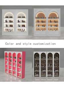 رفوف عرض مستحضرات تجميل ذهبية بتصميم عصري مع خزانة للمتاجر، حامل عرض لمستحضرات التجميل بمقاس وشعار قابلين للتخصيص - Product Image 5