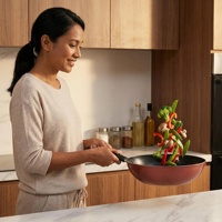Wok en fer durable de 30 cm (12,6 pouces), poêle à frire en fer raffiné, ustensile de cuisson en fer antiadhésif avec fond plat