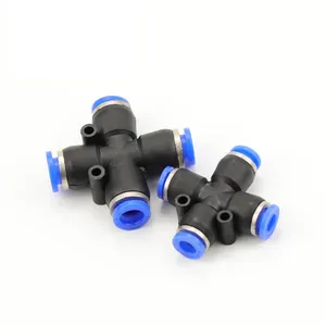 pneumatic quick coupling Pza Series Push To Quick Connect Union Cross Plastic Air Hose Tube Fitting Pneumatic Connection