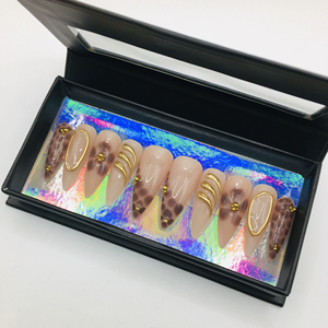 Boîte d'emballage pour faux <span class=keywords><strong>ongles</strong></span> personnalisés avec logo, à la mode, 100 % faits à la main, de luxe, avec fenêtre - Product Image 6