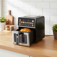 Freidora de Aire Digital Anbolife de 6L con Ventana y Pantalla Táctil, 12 Programas Preestablecidos, Cesta Desmontable Antiadherente, Apta para Lavavajillas, OEM/ODM