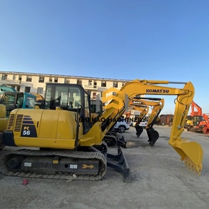 Mini-excavatrice sur chenilles Komatsu PC56 d'occasion, machine d'importation d'origine pour travaux agricoles, résidentiels, pompe à moteur, boîte de vitesses - Product Image 1
