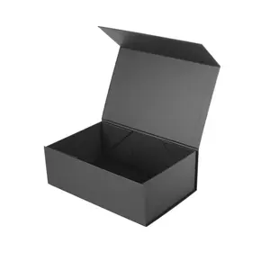 Custom Logo designer Black Cardboard Packaging Magnetic Closure shoe Foldable Paper Gift Box
