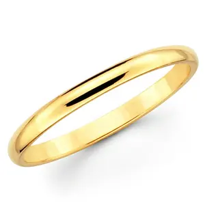 Solido 14K Oro Giallo Comfort Fit Wedding Band Pianura 2 millimetri 3 millimetri 4 millimetri 5 millimetri Delle Donne Degli Uomini