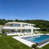 Conception de villa préfabriquée moderne sur mesure, service architectural, plan de maison à 6 chambres et 3 étages avec salle de cinéma