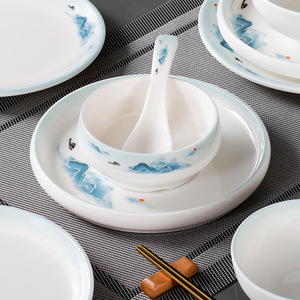 Xiangyuan melamine tableware commercial tableware four-piece set, imitation porcelain <b>small</b> bowls, restaurant, hot <b>pot</b> - Product Image 1