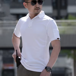 T-shirt d'été pour homme à séchage rapide, col à revers, respirant, à manches courtes, ample, tactique, demi-manches, style polo - Product Image 3