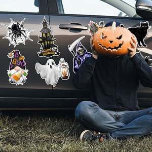 Decoraciones magnéticas de Halloween para refrigerador, coche, armario, puerta de garaje, pegatinas magnéticas para nevera, calcomanías magnéticas impermeables de Halloween - Product Image 5