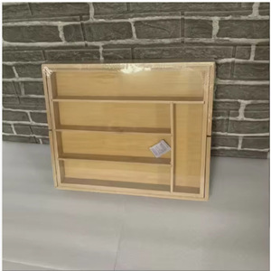 Organizador de cajones de cocina de bambú, bandeja rectangular de madera para cubiertos, almacenamiento de vajilla que ahorra espacio - Product Image 2