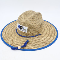 Chapeau de paille naturel à logo personnalisé, directement de l'usine, à large bord pour femmes et hommes, de haute qualité, pour la pêche, le surf et la plage