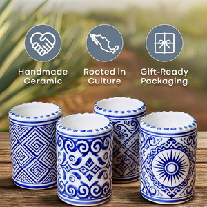 Vasos de chupito clásicos de <span class=keywords><strong>Talavera</strong></span> de 2oz, taza de tequila de cerámica hecha a mano con <span class=keywords><strong>Talavera</strong></span>, diseño de cerámica mexicana, regalos de tequila para amigos - Product Image 5