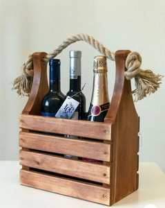 JUNJI Soporte portátil para cerveza Soporte para botella de vino Caja de regalo de madera con abrebotellas <span class=keywords><strong>Caddy</strong></span> de botella de madera - Product Image 6