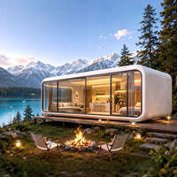 Maison préfabriquée de luxe de haute qualité, capsule spatiale, cabine préfabriquée Apple, maison conteneur durable 20ft et 40ft, cabine Apple